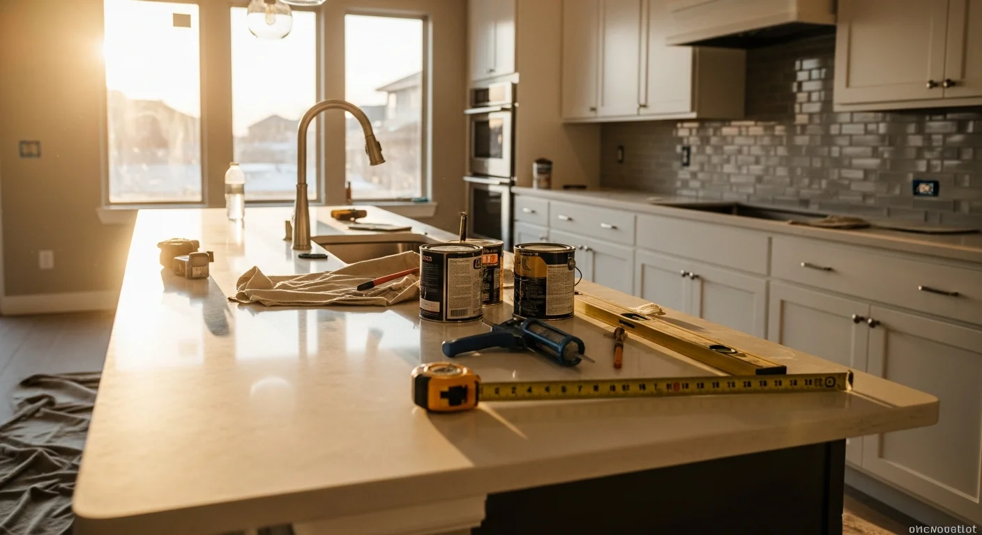Modern kitchen remodel with custom cabinets and countertops