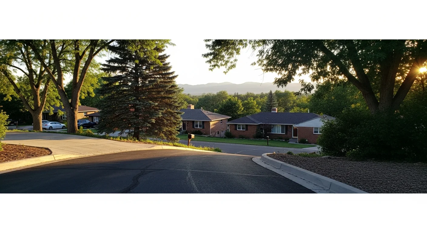 Suburban homes with mature trees and driveways in a Jefferson County neighborhood, showing typical residential architecture and landscaping.